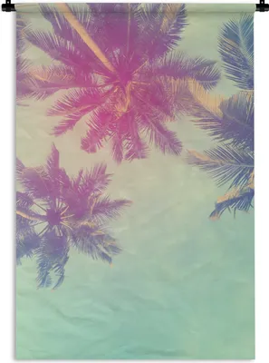 Produktbild von MuchoWow® Wandteppich Wandbehang Palmen - Palmenblätter - Sommer - Tropisch 60x90 cm Tapisserie Dekoration Wandtuch - Foto-Teppich - Abwaschbar