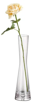 Glasvase, handgefertigt, zylindrisch, 5x20x3,5 cm, für 1-2 Blumen