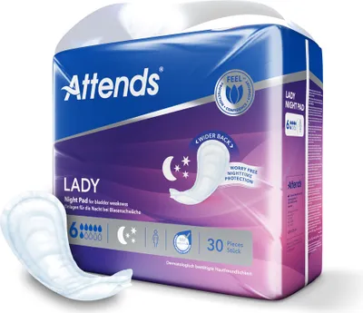 Image de Serviette hygiénique Attends Lady Night, 6, 30 St