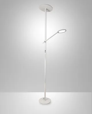 Obrázek produktu pro Regina - kovová stojací lampa bílá H.180 cm Fabas Luce - 2 světla 36W a 12W integrované led 3000K