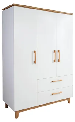 Produktbild von roba Kleiderschrank 'Finn', 3 Türen, 2 Schubladen, weiß, mit Soft Close-Technik, Drehtürenschrank