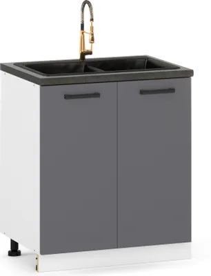 Produktbild von Küchenschrank stehend unter der Spüle, 80 cm, Graphit