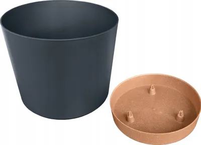 Immagine prodotto di Tubo 23,9 x 23 cm antracite, vaso rotondo con base