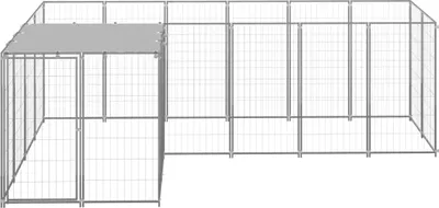 Produktbild von vidaXL Hundezwinger Silbern 4,84 m² Stahl