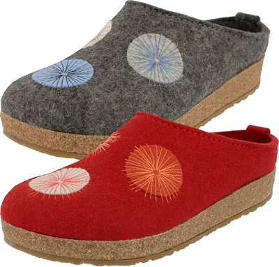 Produktbild von Haflinger Damen Hausschuh Pantoffel Grizzly Radius 751008, Größe:42 EU, Farbe:Grau
