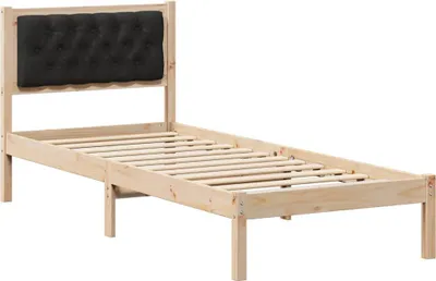Zdjęcie produktu dla vidaXL Rama łóżka czarna 90 x 190 cm z litego drewna sosnowego