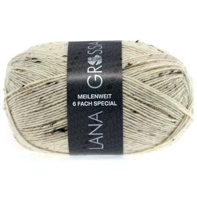 Produktbild von Lana Grossa - Meilenweit 6-fach 150g Tweed 8817 natur meliert