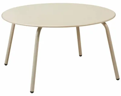 Obrázok produktu pre HowHomely: Konferenčný stolík/príkladací stolík, kov, 70x40 cm, béžová matná farba, moderný dizajn, vhodný do obývačky