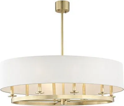 Produktbild von Casa Padrino Luxus Hängeleuchte Antik Messingfarben / Weiß Ø 99,7 x H. 29,9 cm - Luxus Kollektion