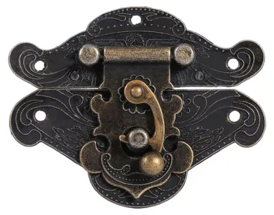 Immagine prodotto di Antica retro vintage decorativa barra chiavistello placca serratura per scatola portagioie in legno M