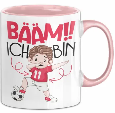 Produktbild von Bääm Ich Bin 11 Tasse Jungs Fußball Geschenk 11. Geburtstag (Rosa)