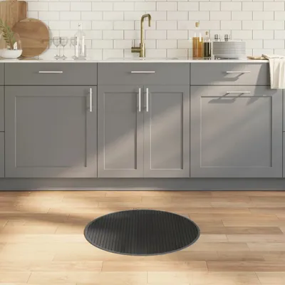 Immagine prodotto di Tappeto di design rotondo grigio 60 cm bambù, tappeti di design 2024 Nuovo
