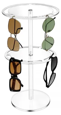 Produktbild von Acryl-Sonnenbrillenständer - Brillenständer/Display - 360° drehbar - Zweistöckig - Tischmodell - Freistehend