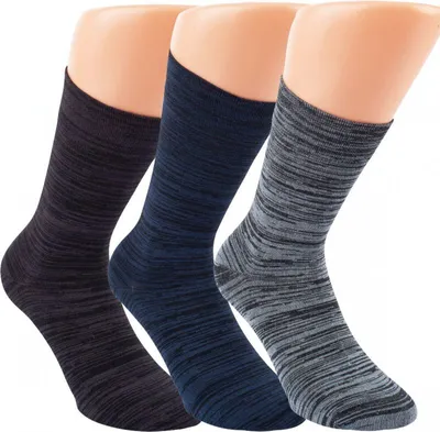 Produktbild von 6 Paar Bambus Viskose Socken MELANGE Softrand ohne Gummi Uni graublautöne Gr. 39/42