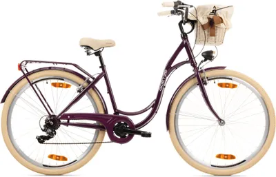 Obrázek produktu pro Městské kolo Goetze Mood 28 – dámské, 7 rychlostí Shimano, stupňovitý rám 18, LED osvětlení, košík
