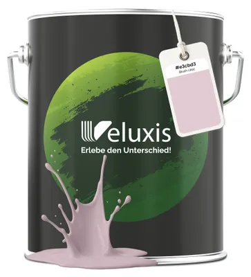 Produktbild von Wandfarbe Rosa Lila Matt Innenfarbe – Deckkraft Klasse 1, VOC-frei, Ohne Grundierung, Tropfarm – Wohnzimmer & Schlafzimmer – 5L – Veluxis (Blush Lilac)