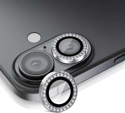 Produktbild von Kamera Linsenschutz Glas Set mit Schmucksteinen für Apple iPhone 17 Schutzglas Camera Linse Panzerfolie 9H Silber
