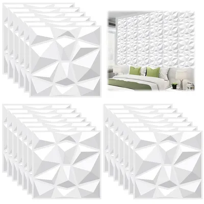 Produktbild von 3D Wandpaneele Selbstklebend Steinoptik - 30 x 30 cm - 20 Stück - Selbstklebende Wandverkleidung