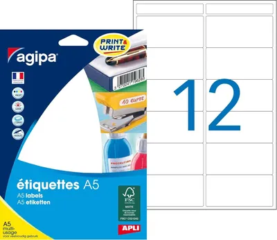 Immagine prodotto di etichette universali agipa, 32 x 70 mm, bianco