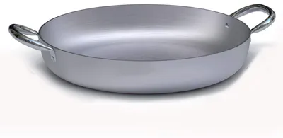 Aluminiumpfanne 50 cm, silber, für alle Herdarten außer Induktion