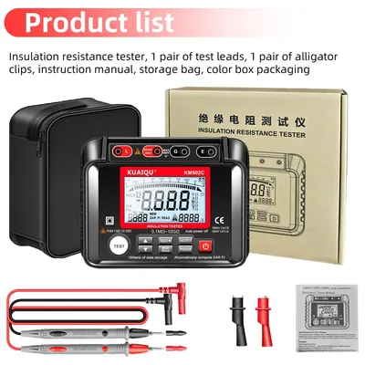 Produktbild von Isolationswiderstandstester - KM502C Megohmmeter - 0,1MΩ–10GΩ - digitaler AC/DC-Voltmeter - LCD-Display