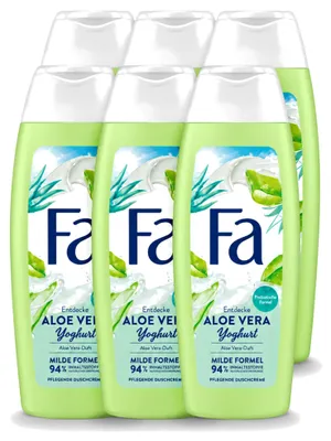 Zdjęcie produktu dla 6 opakowań żelu pod prysznic Fa Yoghurt z aloesem - 250 ml - zestaw ekonomiczny - 6 sztuk