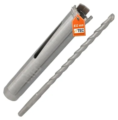 Produktbild von Diamantbohrkrone Ø 32 mm Nutzlänge 180 mm mit Zentrierbohrer 240 mm Segmenthöhe 10 mm Diamant Bohrkrone Trockenbohrkrone Kernbohrer Betonbohrkrone Kernbohrkrone BTEC