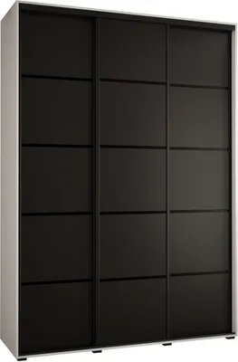 Produktbild von MEBLE KRYSPOL Davos 4 Schrank, drei Türen - 235,2x180x45 cm - Weiß Schwarz Schwarz