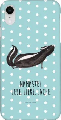 Produktbild von Mr. & Mrs. Panda Iphone XR Handyhülle Stinktier Yoga - Türkis Pastell - Geschenk, Skunk, Raubtier, Liebe, Namaste, Premium Kunststoff, Handy Case