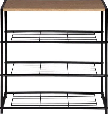 Image de Étagère à chaussures - Étagère à chaussures à 3 portes - Meuble à chaussures - Meuble pour chaussures - Marron - Noir