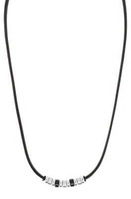 Produktbild von s.Oliver Herren Halskette 2035829 Leder Edelstahl IP schwarz