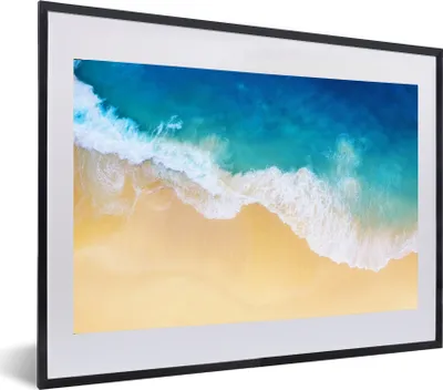 Produktbild von MuchoWow® MuchoWow® Gerahmtes Poster Strand - Meer - Golf - Sand 60x40 cm - Poster mit zchwarzem Bilderrahmen - Schlafzimmer - Plakat in Rahmen - Drucken