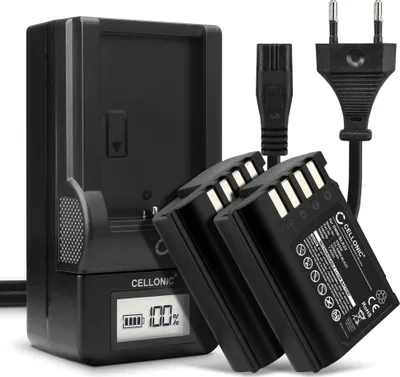 Image de CELLONIC 2x Batterie pour Appareil photo Compatible avec Panasonic Lumix G9, Lumix GH5S, Lumix DC-S5DH, DMW-BLK22 - (2250mAh, 7.4V) + Chargeur