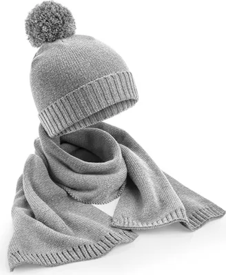 Produktbild von Mütze und Schal Set Winter | Beanie & Schal, Farbe:Grau