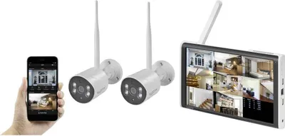 Produktbild von Sygonix SY-6330458 Funk-Überwachungskamera-Set 8-Kanal mit 2 Kameras 1920 x 1080 Pixel 2.4 GHz