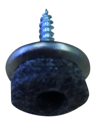 Zdjęcie produktu dla Podkładki filcowe HSI, z metalową płytką i śrubą, szare, 28 mm, 20 szt.