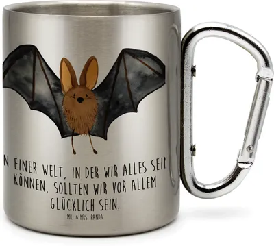 Produktbild von Mr. & Mrs. Panda Teetasse Fledermaus Flügel - Transparent - Geschenk, Gute Laune, Thermobecher, Trinkbecher Edelstahl, Becher Aus, Isolierbecher