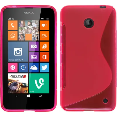 Produktbild von PhoneNatic Case kompatibel mit  Nokia Lumia 630 - pink Silikon Hülle S-Style + 2 Schutzfolien