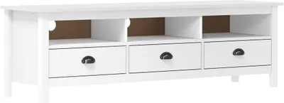 Obrázek produktu pro The Living Store TV skříňka Hill White 158x40x47 cm z masivního borovicového dřeva