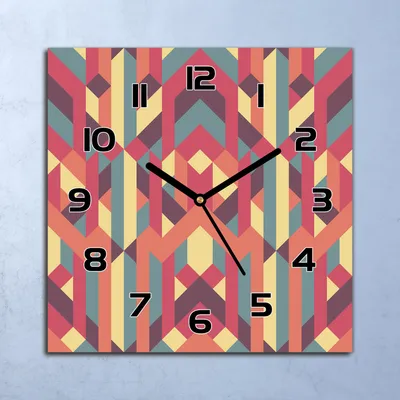 Produktbild von Wanduhr Echt-Glas-Küchenuhr Retro Abstrakt Quarz Lautlos 30x30 Deko Bilder