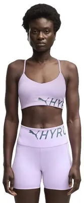 Immagine prodotto di Pantaloni sportivi Puma X Hyrox, modello Strappy Pwrmode, reggiseno sportivo con supporto medio, colore viola, taglia XS, per donna