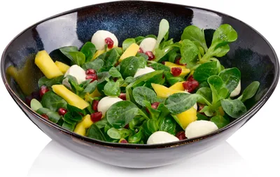 Produktbild von SÄNGER | Salatschale Tokio aus Steingut, Salat Teller, Schüssel, Füllmenge: 1100 ml, Einzigartiges Design, goldener Rand