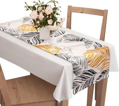 Zdjęcie produktu dla Voppi Bieżnik do jadalni kuchni salonu 40x250 cm ozdoba na stół w liście