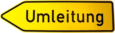 Produktbild von ORIGINAL Verkehrsschild Nr. 454 - 10 " Umleitungswegweiser linksweisend " 350 x 1250 mm nach StVO und RAL-Gütebedingungen Verkehrszeichen Schild Straßenschild Verkehrsschilder Straßenzeichen Umfahrung