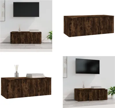 Produktbild von vidaXL TV Schrank Räuchereiche 80x34x30 cm Holzwerkstoff - TV-Schrank - TV-Schränke - TV-Möbel - TV-Ständer