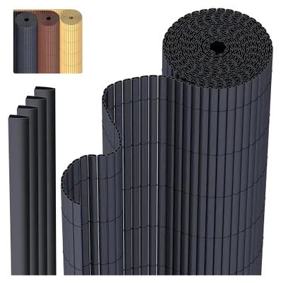 Produktbild von PVC Sichtschutzmatte 80 x 300 cm für Garten, Balkon und Terrasse, wetterfest mit strukturierter Oberfläche, inklusive Kabelbinder und Abdeckung
