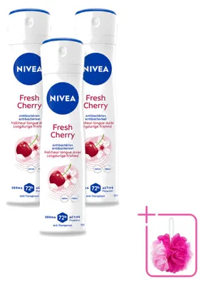 Obrázok produktu pre 3 x Antiperspirantný deodorant Nivea Fresh Cherry, 150 ml - balenie pozostávajúce z 3 kusov