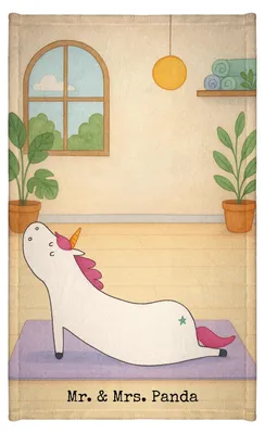 Produktbild von Mr. & Mrs. Panda Handtuch Einhorn Yoga Design - Weiß - Geschenk, Gästetuch, Einhörner, Frotteetuch, Namaste, buntes, Mini-Handtuch, Unicorn, Süß, Gästehandtuch 30x50