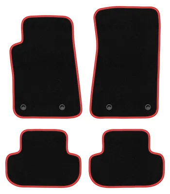 Obrázek produktu pro Velurové autokoberce pro: Chevrolet Camaro V 2006-2015 – sada 4 ks, černo-červené, na míru – Wielganizator CARLUX