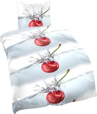 Produktbild von 4-tlg Mikrofaser Bettwäsche Set Bettgarnitur Bettbezug Übergröße 155x220 Kissenbezug 80x80 Modern NEU Weiß Rot Kirsche